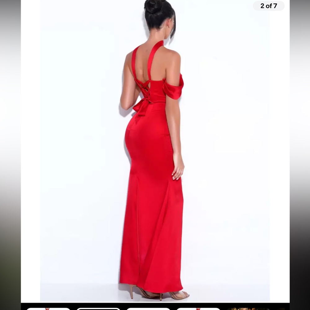 Red Satin Gown - image 5
